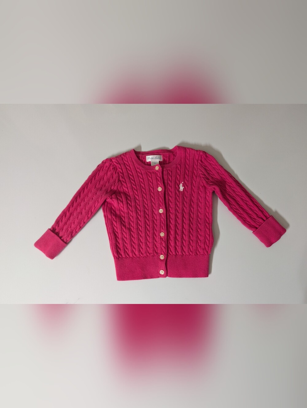 Ralph Lauren Cable-knit Cardigan Girl's Size 18 Months